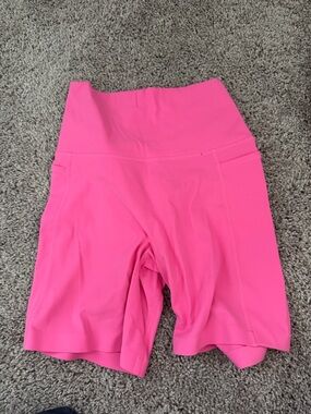 LSKD Women’s High-Waist Pink Performance Bike Shorts